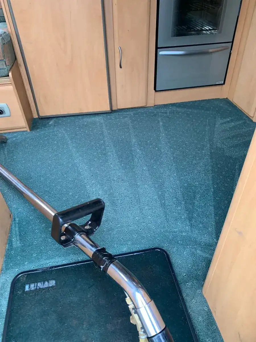Static caravan carpet after cleaning in North Lincolnshire by W.M Carpet Cleaning Services